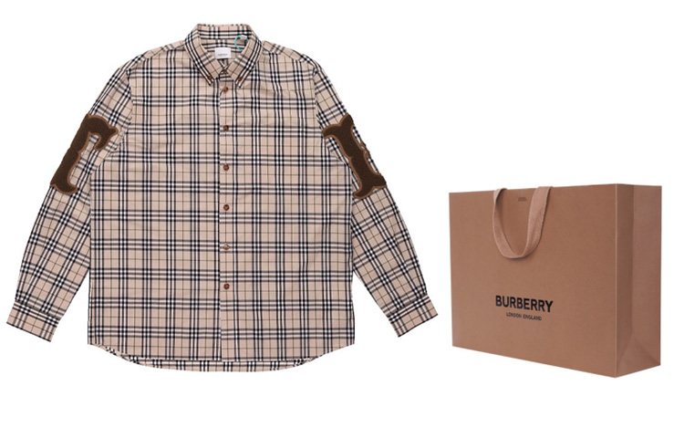 Burberry Vintage Check Cotton Poplin Long Sleeve Shirt Beige Plaid Design 80423501 圖 9