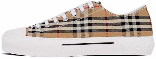 Burberry Vintage Check Cotton Sneakers Archive Beige White 80497451 Burberry Vintage Check Cotton Sneakers Archive Beige White 80497451