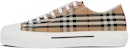 Sneakers Burberry Vintage Check Kapas Kelabu Putih Arkib Beige 80497451