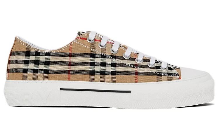 Lookbook Zapatillas Burberry Cuadros Vintage Algodón Beige Archivo Blanco 80497451