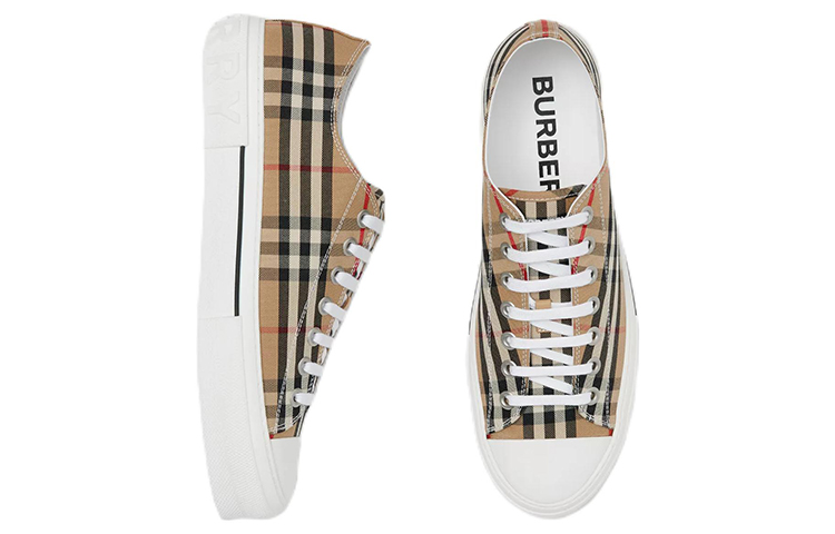 Purchase Zapatillas Burberry Cuadros Vintage Algodón Beige Archivo Blanco 80497451