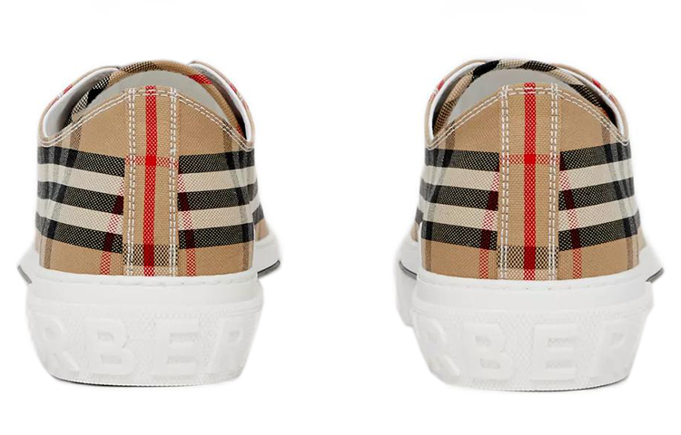 Details for Zapatillas Burberry Cuadros Vintage Algodón Beige Archivo Blanco 80497451