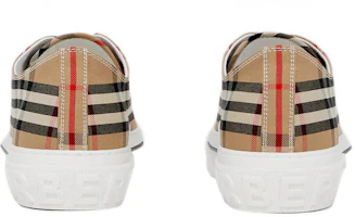 Details for Burberry Vintage Check Cotton Sneakers Archive Beige White 80497451
