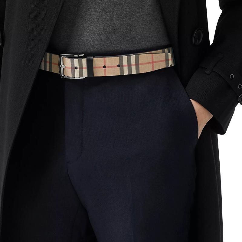 Burberry Vintage Check Eco-Friendly Unisex Couple Belt 35cm Wide 80256751 圖 6