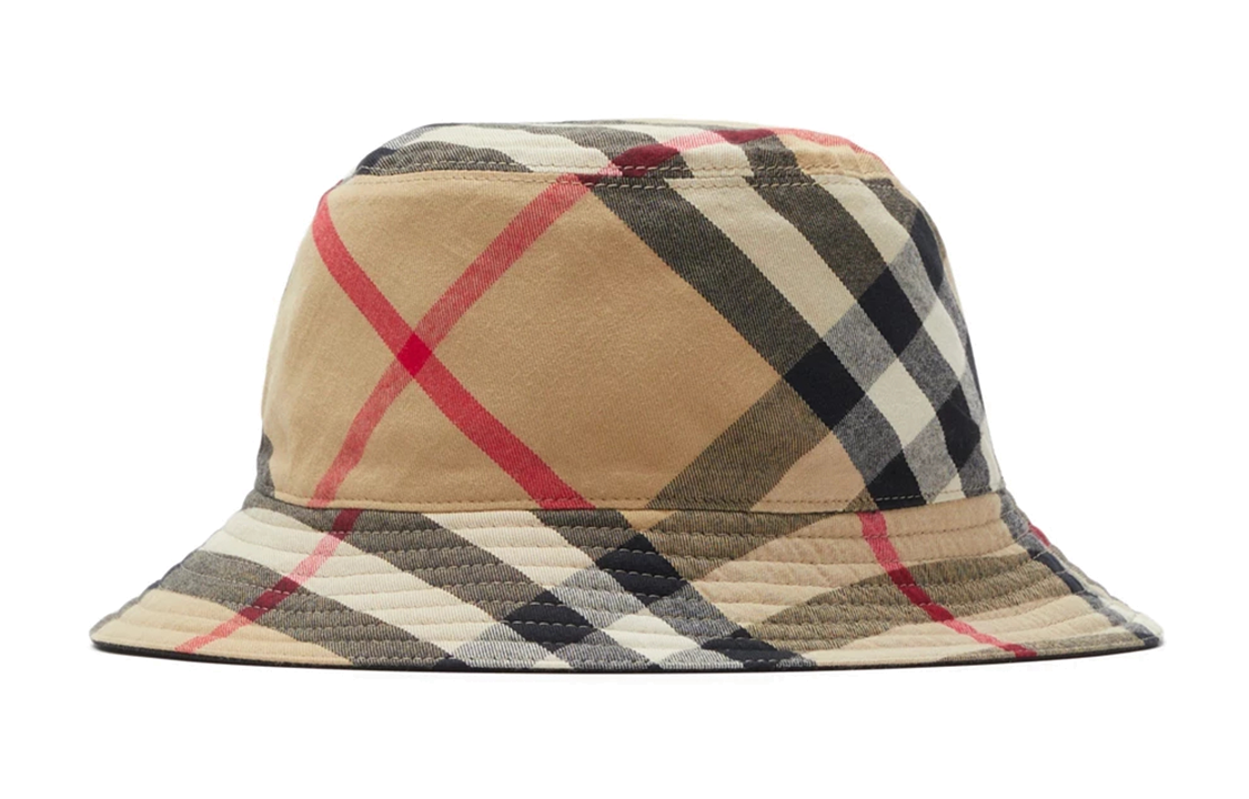 Lookbook Sombrero de Cubo Algodón Burberry Vintage Check Equestrian Knight Beige Hombre 80857261