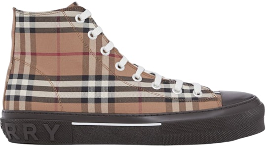 Burberry 经典格纹高帮鞋 桦木棕色 80556611 Order Burberry 经典格纹高帮鞋 桦木棕色 80556611