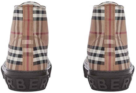 Burberry 经典格纹高帮鞋 桦木棕色 80556611 Purchase Burberry 经典格纹高帮鞋 桦木棕色 80556611