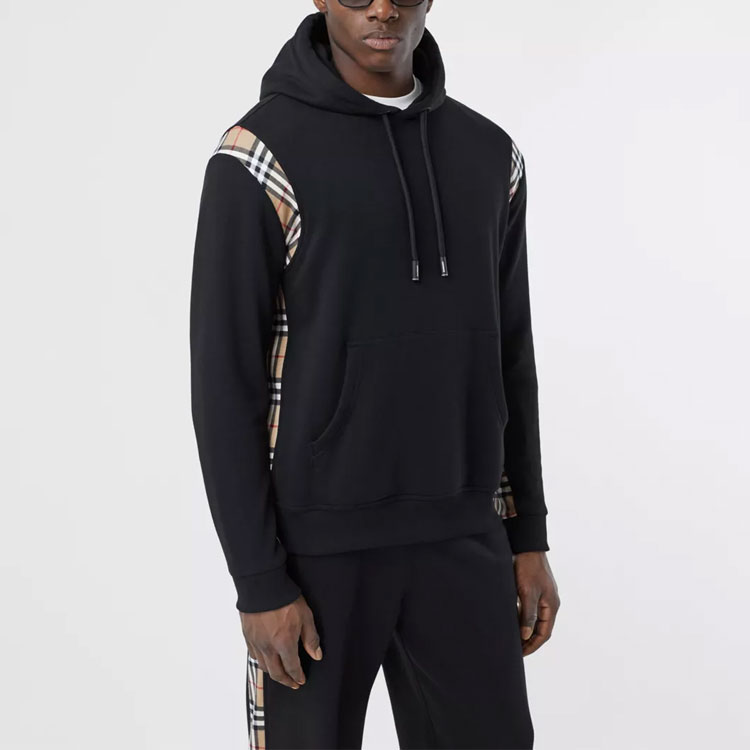 Shop バーバリー ヴィンテージチェック フーディ スウェットシャツ ブラック 80262721