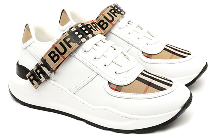 Burberry Vintage Check Leather Beige White 圖 2