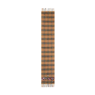 Burberry Vintage Check Logo Cashmere Scarf Classic Yellow 80244711