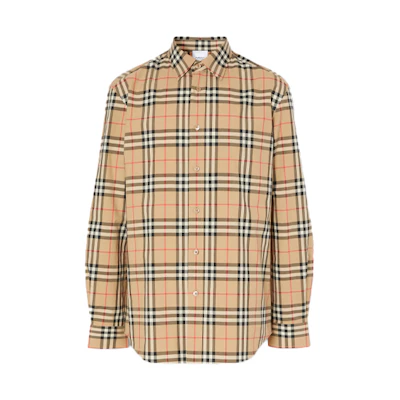 Burberry Vintage Check Long Sleeve Shirt Brown Autumn Collection 80385211