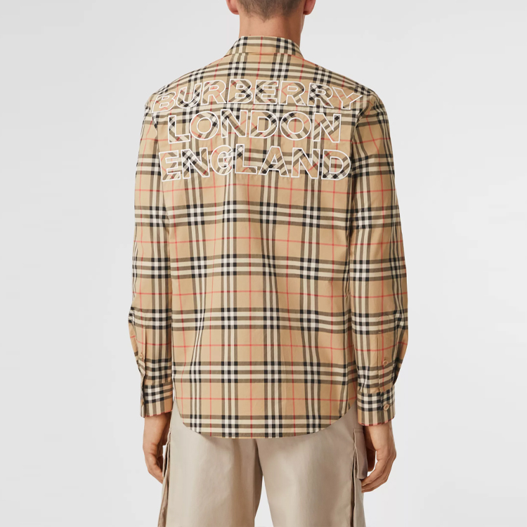 Burberry Vintage Check Long Sleeve Shirt Brown Autumn Collection 80385211 圖 5
