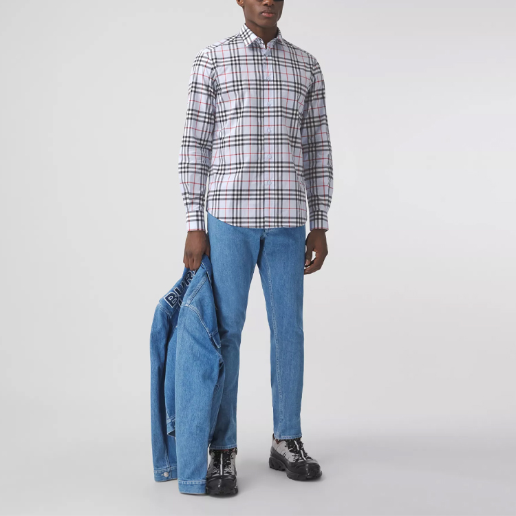 Burberry Vintage Check Long Sleeve Shirt with Logo for Men 80385221 圖 3
