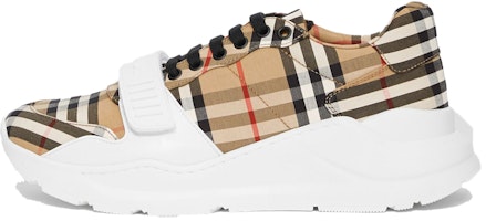 Burberry Vintage Check Cotton Sneakers 'Beige White' 80202821 Burberry Vintage Check Cotton Sneakers 'Beige White' 80202821