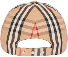 Shop Burberry Vintage Check Monogram Baseball Cap 80172831