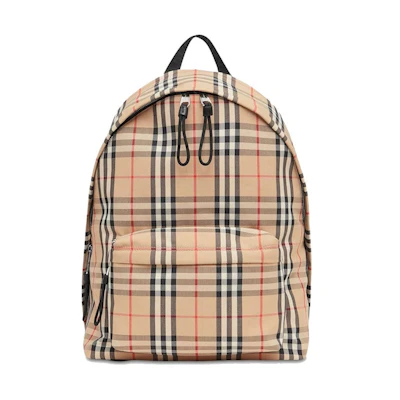 Burberry Vintage Check Nylon Backpack Archive Beige