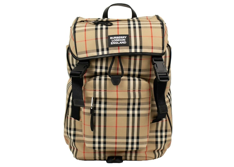 Burberry Vintage Check Nylon Backpack Beige