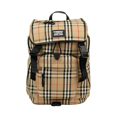 Burberry Vintage Check Nylon Backpack Beige