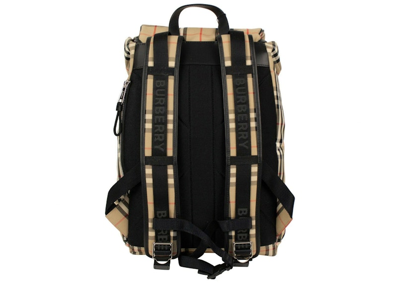 Order 博柏利经典格纹尼龙双肩包米色