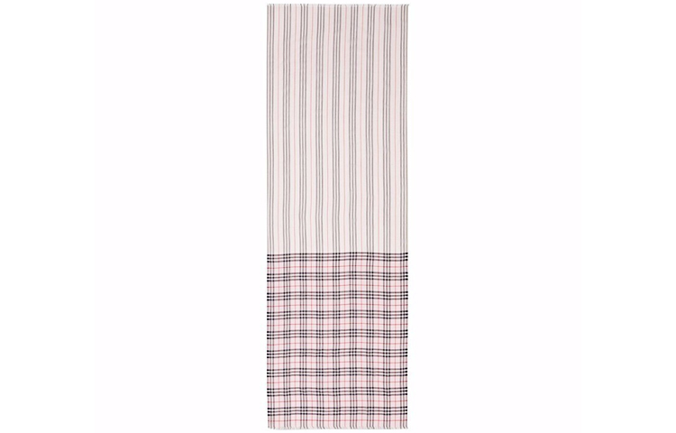 Burberry Vintage Check Scarf with Icon Stripe Detail in Stone Pink 8014660 圖 3