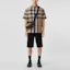 Shop Burberry 復古格紋短袖襯衫 - 檔案米色 80428361
