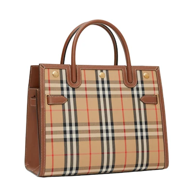 Burberry Vintage Check Two-handle Title Bag Mini Archive Beige