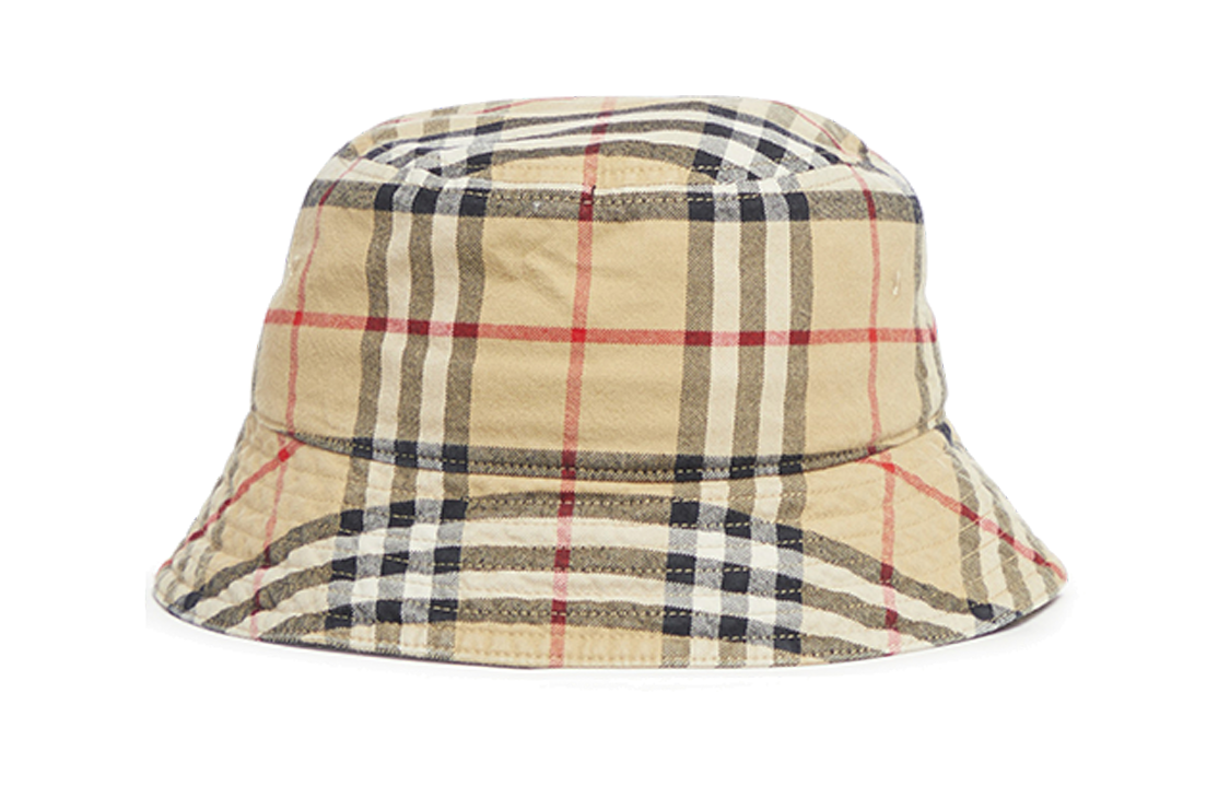 Burberry Vintage Check Yellow Bucket Hat for Men 8075657A7026