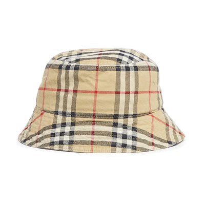 Burberry Vintage Check Yellow Bucket Hat for Men 8075657A7026