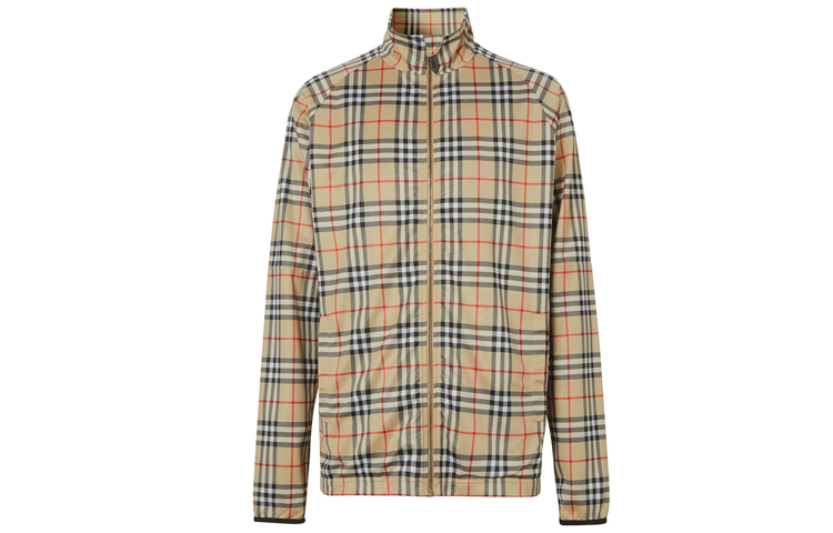 Burberry Vintage Check Zip Track Jacket Beige for Men 80264661