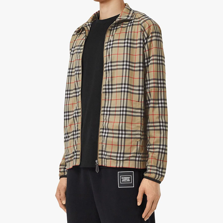 Burberry Vintage Check Zip Track Jacket Beige for Men 80264661 圖 3