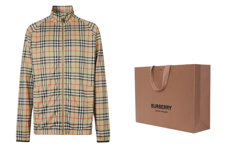 Burberry Vintage Check Zip Track Jacket Beige for Men 80264661 圖 9