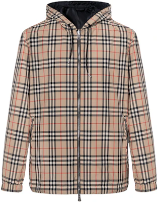 Burberry Vintage Reversible Classic Check Zip Hooded Jacket Beige 80270971 Order Burberry Vintage Reversible Classic Check Zip Hooded Jacket Beige 80270971