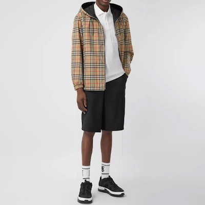 Burberry Vintage Reversible Classic Check Zip Hooded Jacket Beige 80270971 Shop Burberry Vintage Reversible Classic Check Zip Hooded Jacket Beige 80270971