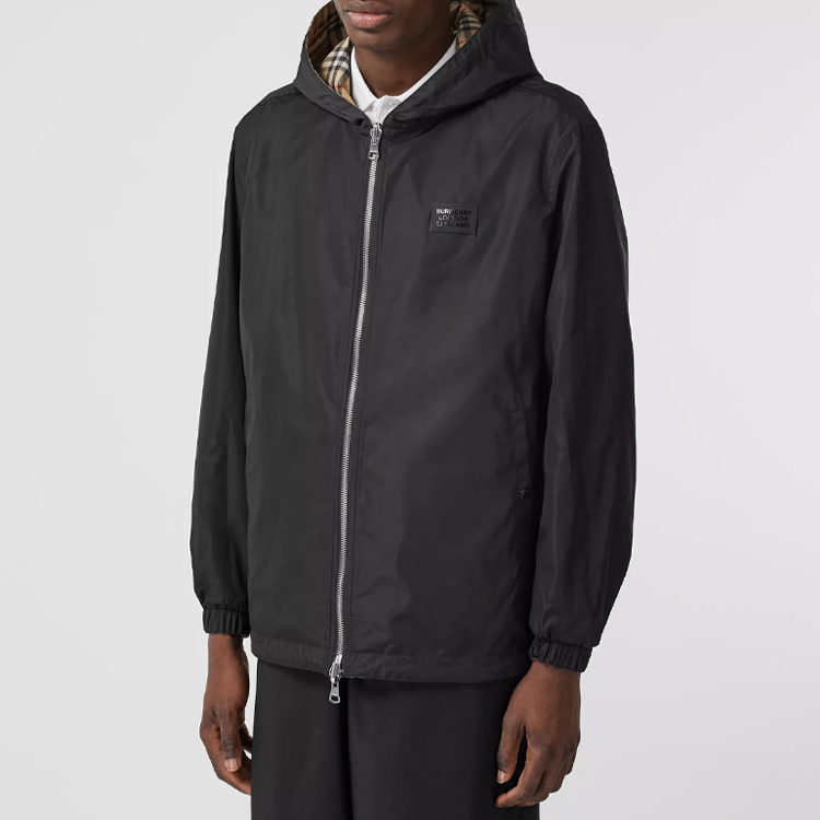 Details for Burberry Vintage Reversible Classic Check Zip Hooded Jacket Beige 80270971