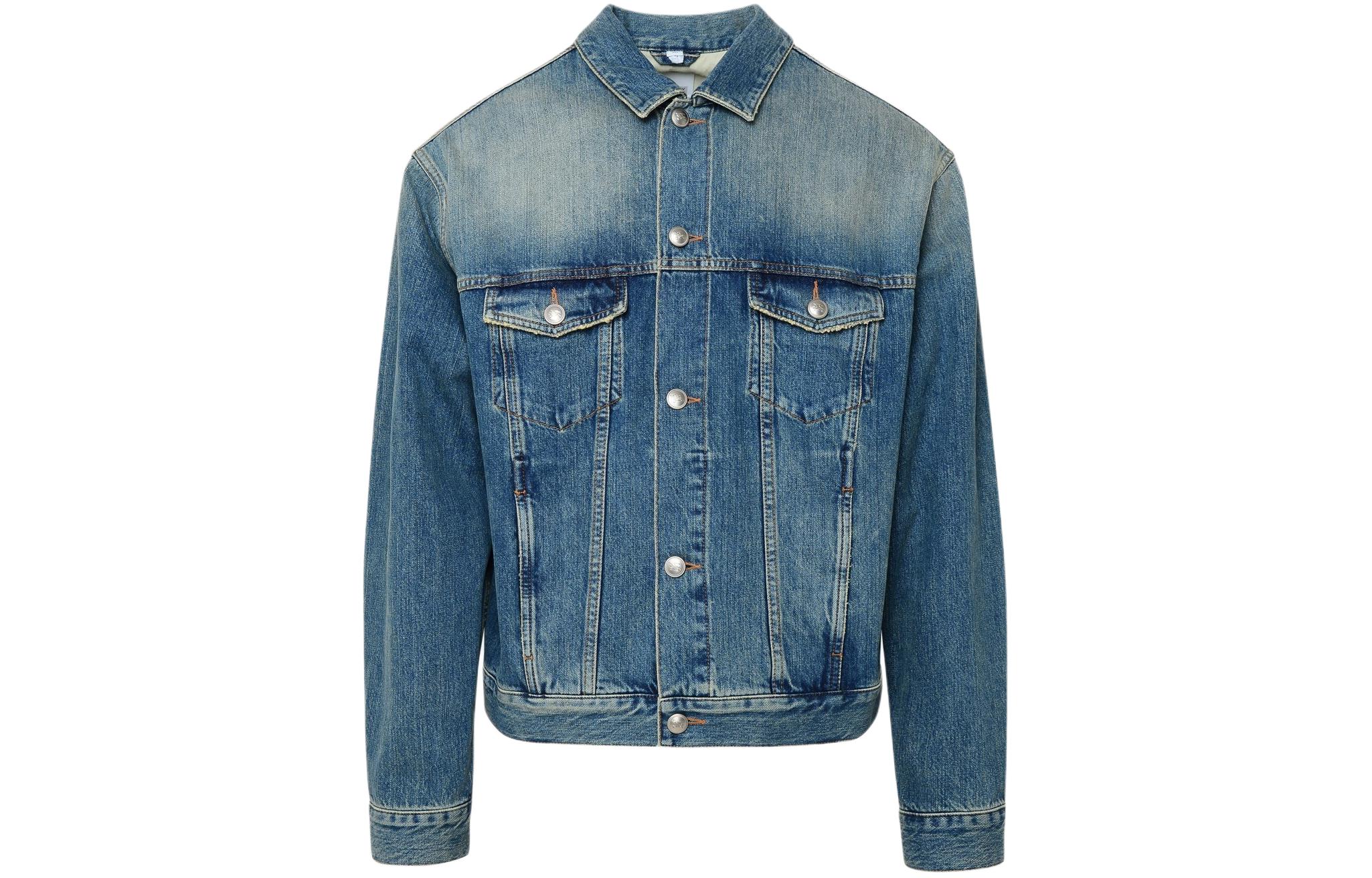 Order バーバリー ヴィンテージウォッシュ シングルブレスト デニムジャケット メンズ ブルー 80715441