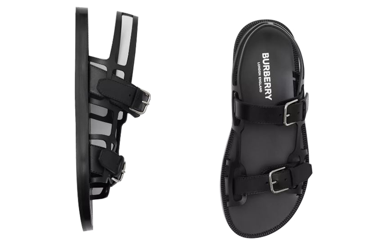 Shop Sandal Burberry Webb 'Kulit Hitam' 80276521