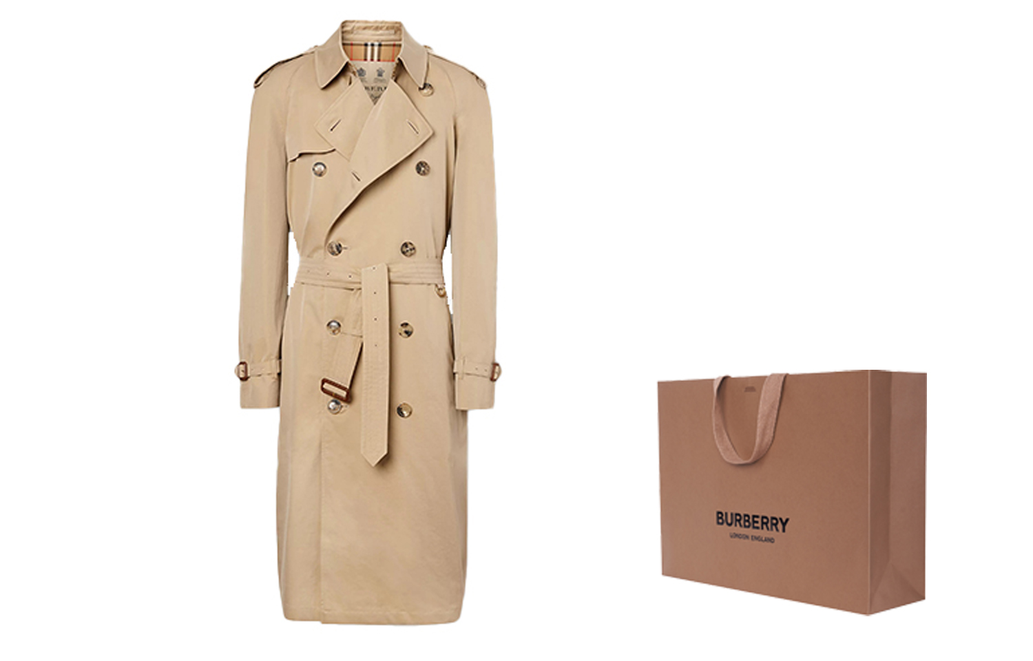 Burberry Westminster Double-Breasted Trench Coat in Honey Color 80280951 圖 7