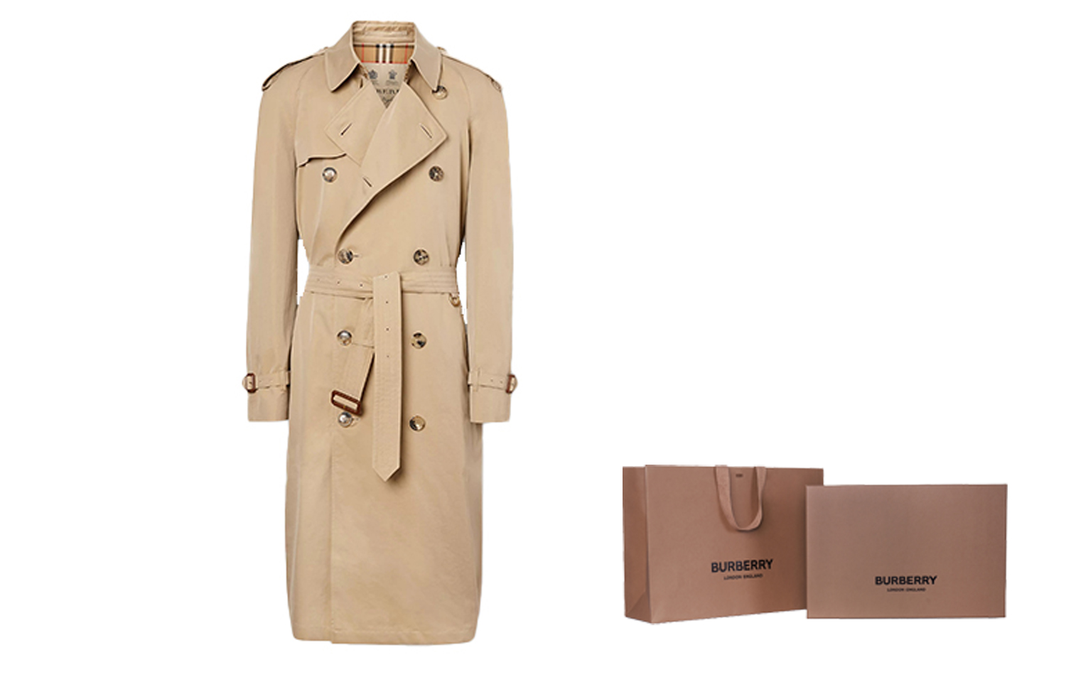 Burberry Westminster Double-Breasted Trench Coat in Honey Color 80280951 圖 8