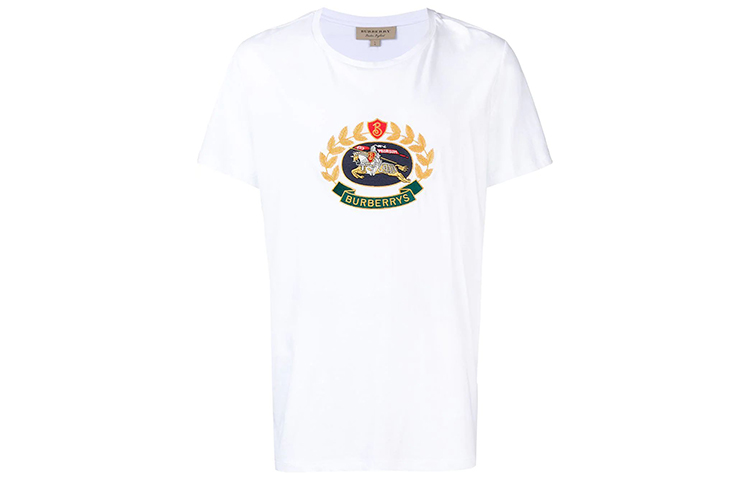 Order Burberry 麥穗騎士標誌白色短袖T恤 80029531
