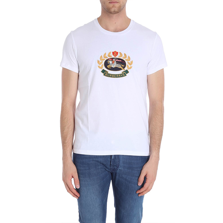 Lookbook Burberry 麥穗騎士標誌白色短袖T恤 80029531