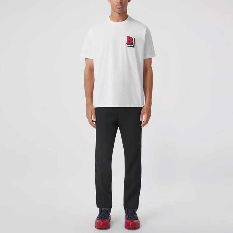 Burberry White Alphabet Logo Graphic Crewneck Loose Fit T-Shirt. 80454951 圖 3