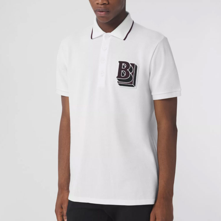 Burberry White Alphabet Pattern Polo Shirt. 80454901 圖 5