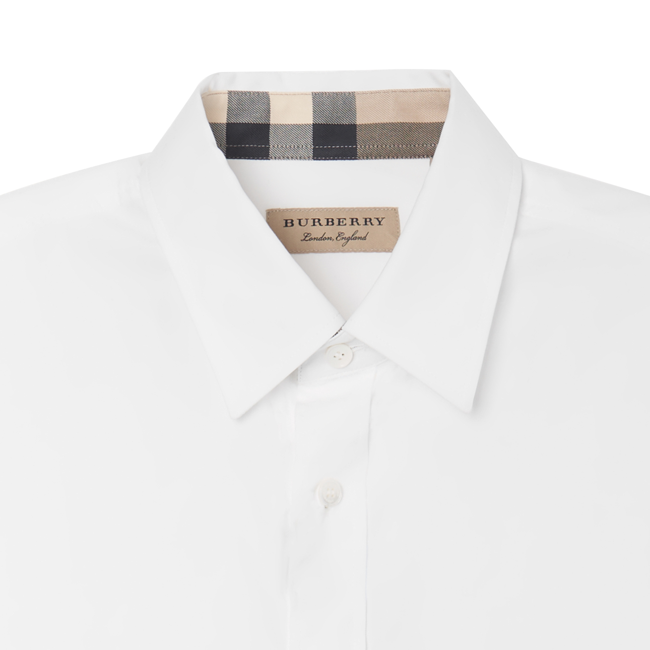 Details for Camisa Blanca Casual de Manga Larga Burberry con Logo Bordado. 80362921