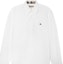 Sizing Camisa Blanca Casual de Manga Larga Burberry con Logo Bordado. 80362921