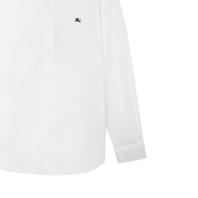Cheap Camisa Blanca Casual de Manga Larga Burberry con Logo Bordado. 80362921