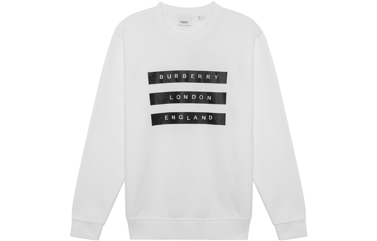 Burberry White Cotton Crewneck Long Sleeve Sweatshirt 80219711
