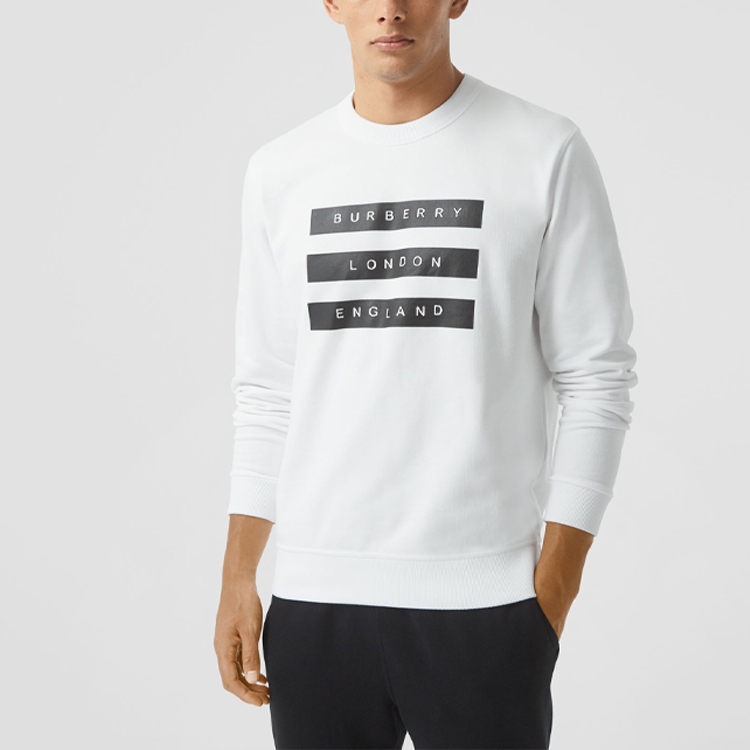Burberry White Cotton Crewneck Long Sleeve Sweatshirt 80219711 圖 5