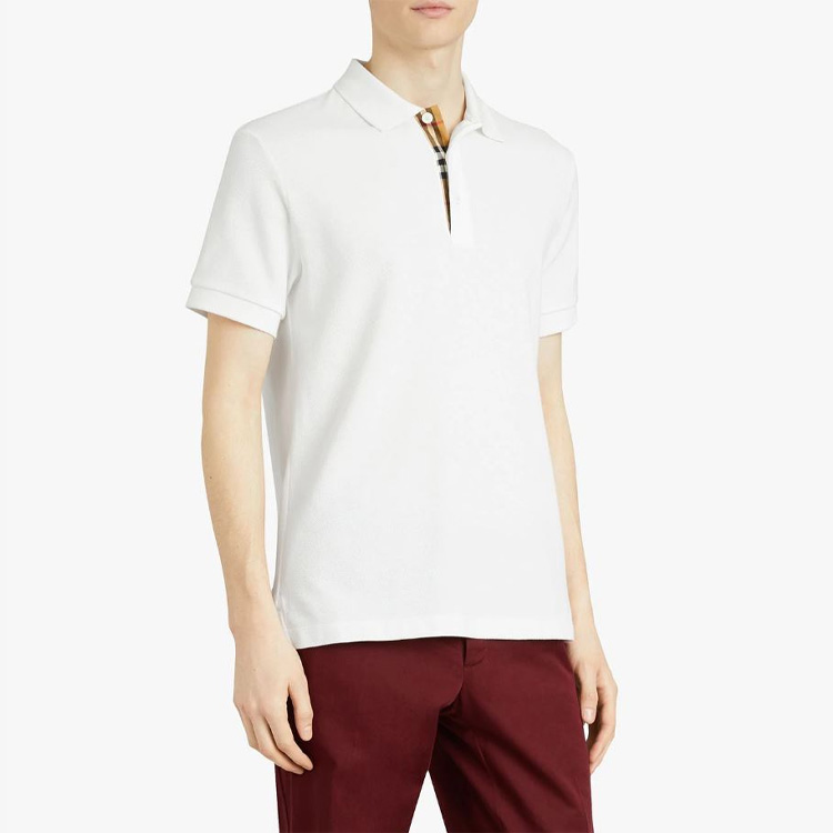 Burberry White Cotton Short Sleeve Polo Shirt 80009191 圖 4