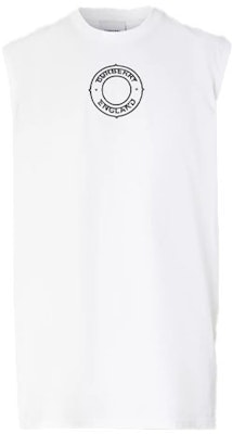 Burberry Chaleco Blanco Ajustado de Algodón con Logo Impreso 45658611 Buy Burberry Chaleco Blanco Ajustado de Algodón con Logo Impreso 45658611