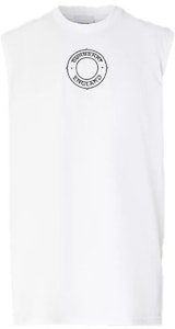 Burberry Chaleco Blanco Ajustado de Algodón con Logo Impreso 45658611 Order Burberry Chaleco Blanco Ajustado de Algodón con Logo Impreso 45658611